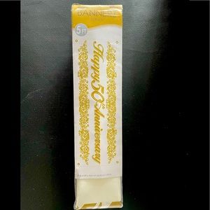50th Anniversary Sign.. reusable plastic, gold, white